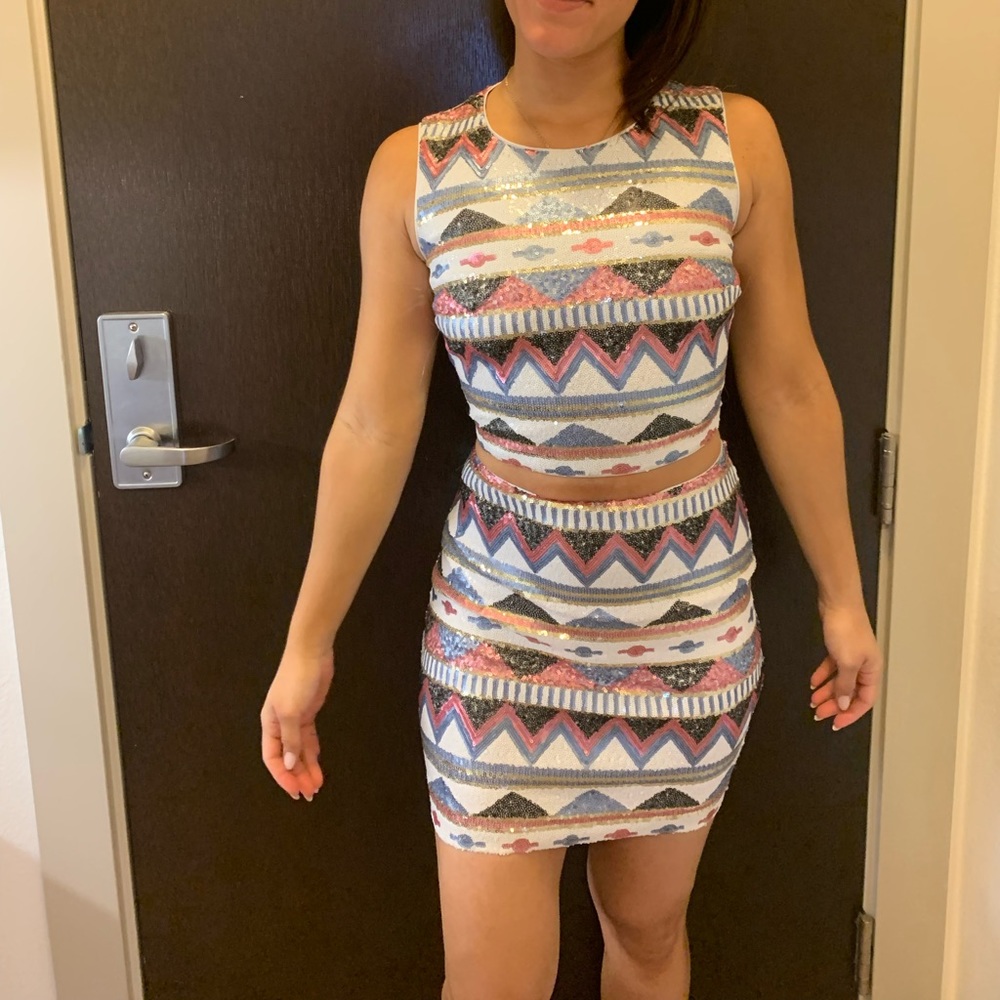 Bebe Sequin Two piece